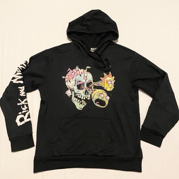 Rick an Morty Hoodie Mens Size Medium Sweatshirt Adult Swim - Picture 1 of 16